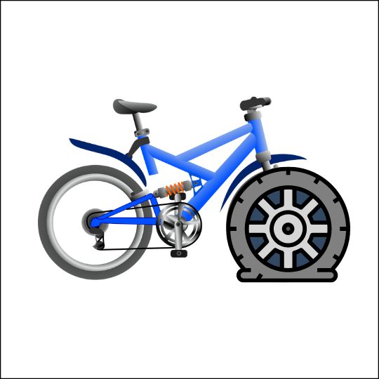 Picture riddles for kids a bicycle with a flat tire