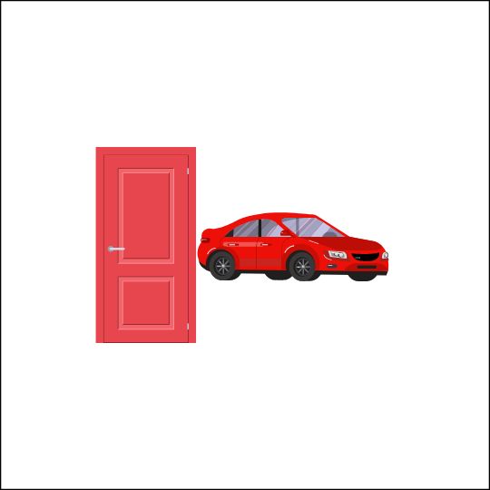 Funny picture riddles for kids a red door and a red car for brain teaser fun 