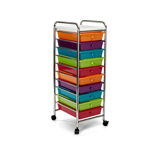 Seville Classic 10-Drawer Multipurpose Mobile Rolling Utility Storage Organizer