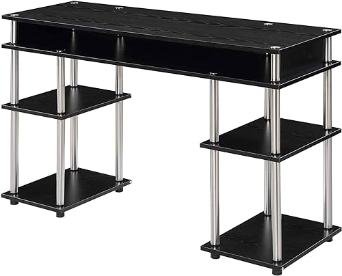 Out top desk choice for the best desks for teens.  It's great to assemble - an easy student desk to put together.  You might think these brands were from IKEA. A keyboard and PC will fit,along with lighting on the wood top - not glass.  It's not a standing desk, nor a treadmill desk but you are shopping for those - you want a homework desk that has shelves and comfortably fits in the corner.