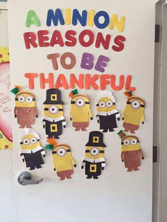a minion reasons to be thankful door display