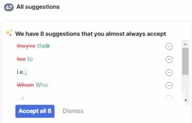 Accept All Suggestions