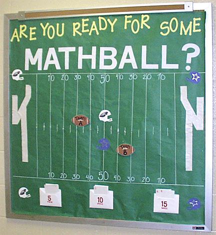 are you ready for some mathball Unique bulletin baord idea