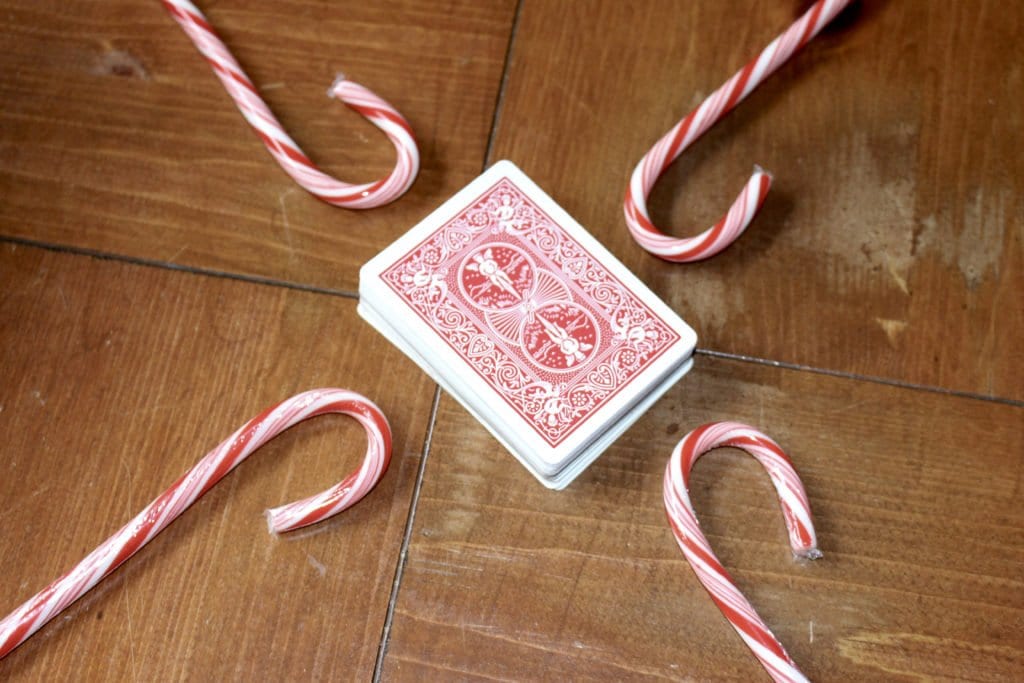 Candy Cane Game with cards, a fun Christmas game for kids