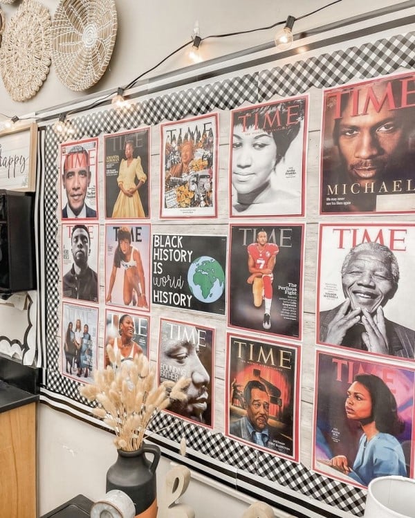 Celebrating Black History Month with Time Magazine Unique Bulletin Board Idea