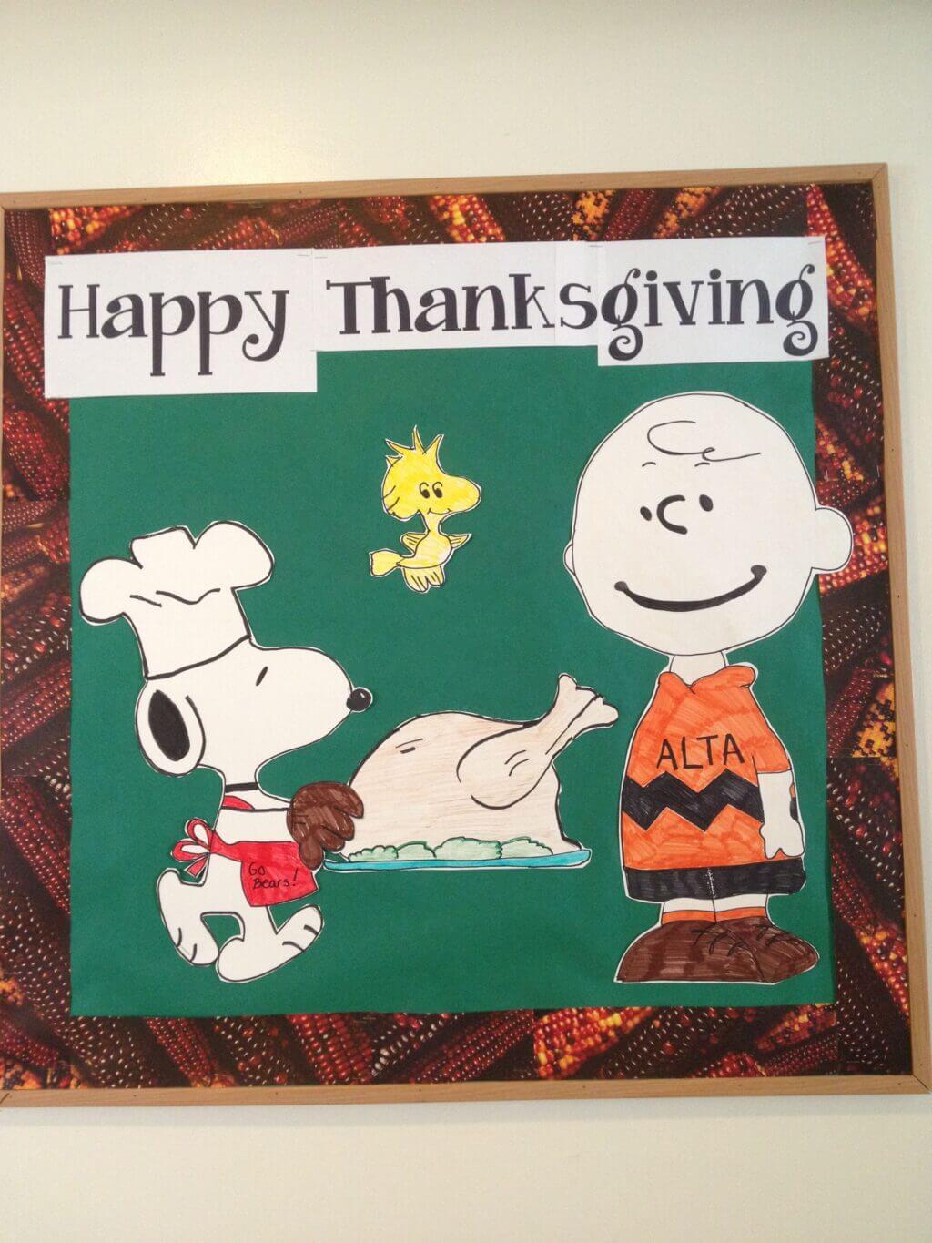 charlie brown thanksgiving bulletin board