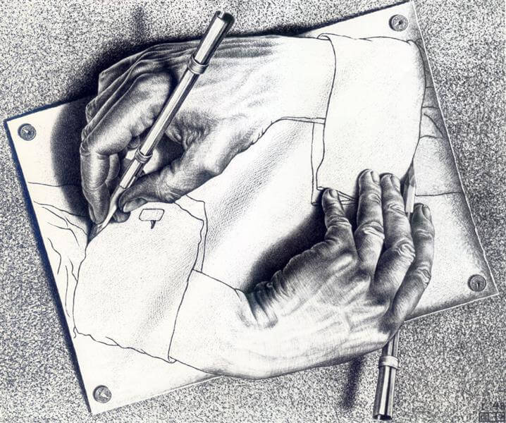 drawing hands m c escher