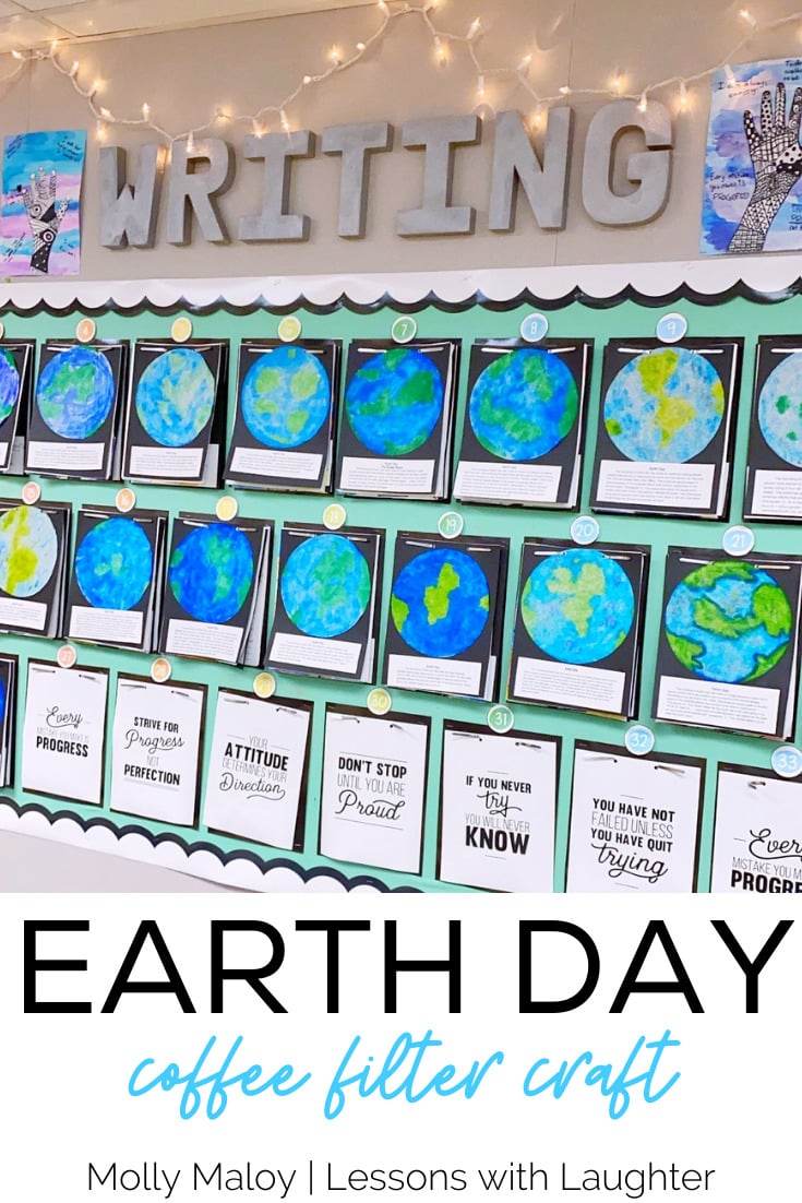 Earth Day Coffee Filter Craft Bulletin Board Idea 