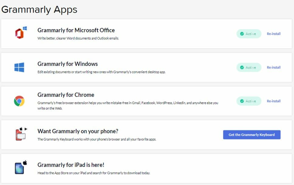Grammarly Apps