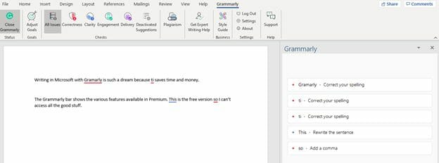 Grammarly Premium Ms Word