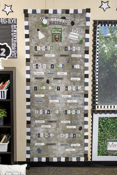 Happy Birthday Farmhouse Classroom Bulletin Board Idea