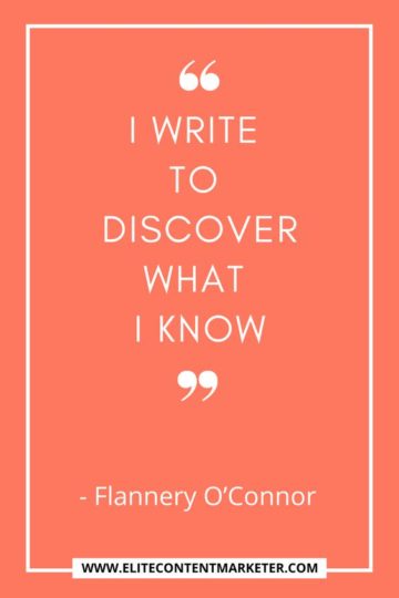 i write to discover what i know flannery o'connor