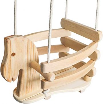 Image of Ecotribe Wooden Horse Toddler Swing Set