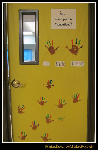 our little turkeys classroom door display