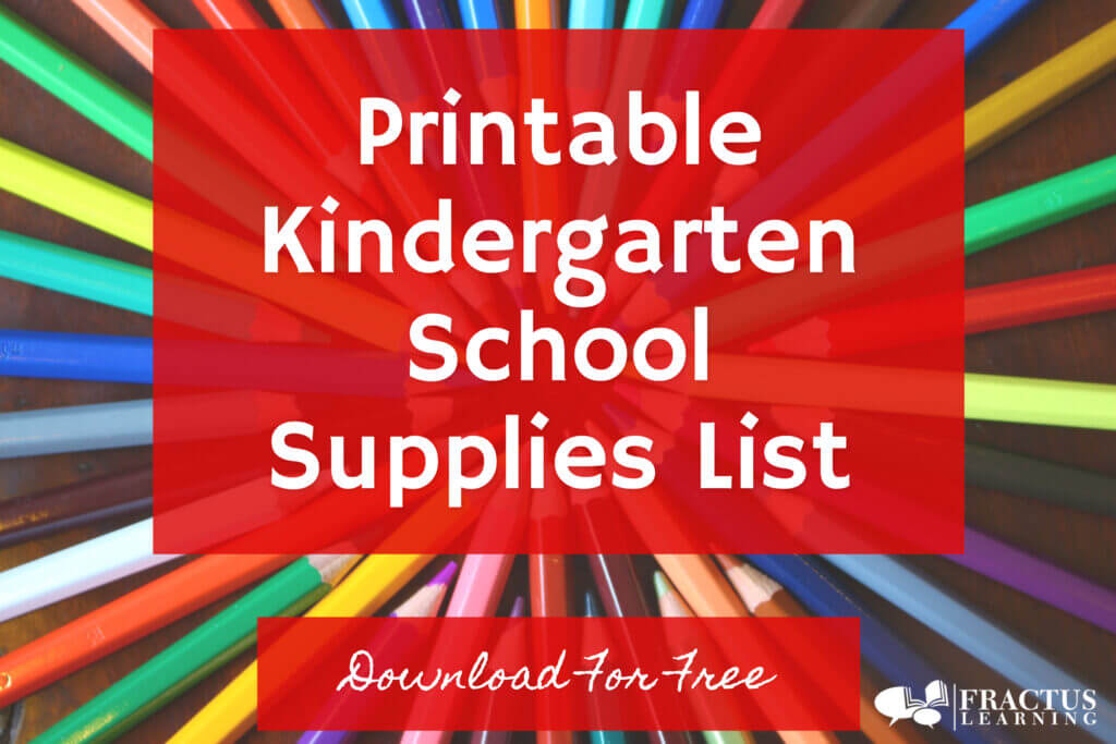 printable kindergarten school supply list