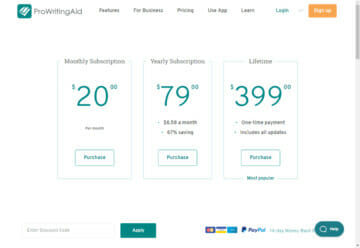 Prowritingaid Pricing