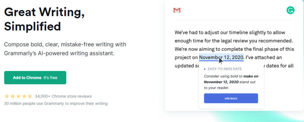 Grammarly is not just for plagiarism detection - it is also a copyeditor and grammar checker that works with your word processor. That makes it the best proofreading software.