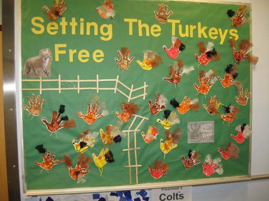 set the turkeys free thanksgiving bulletin board