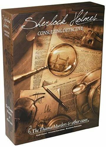 Sherlock Holmes Consulting Detectvie The Thames Murders Two Player Board Game With Brown Cover