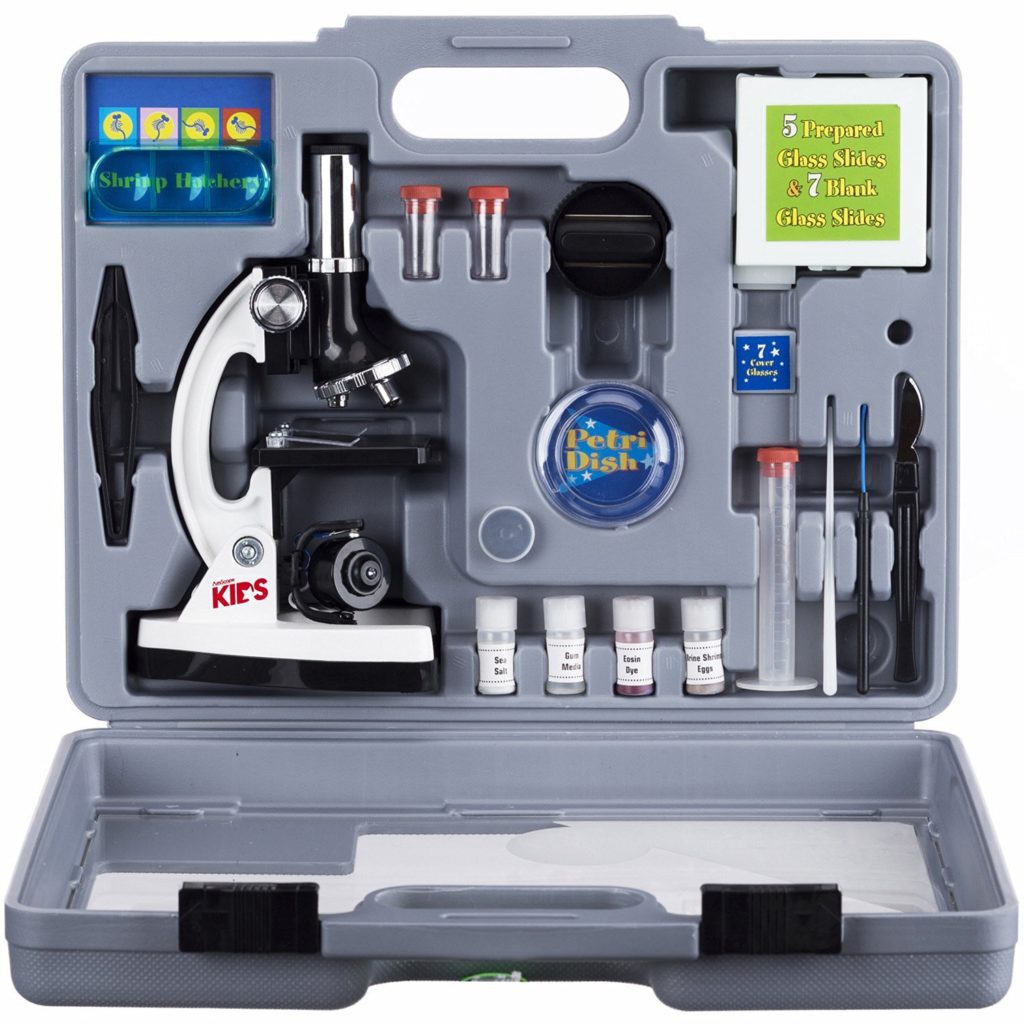 AMSCOPE-KIDS M30-ABS-KT2-W Microscope Kit with Metal Arm and Base