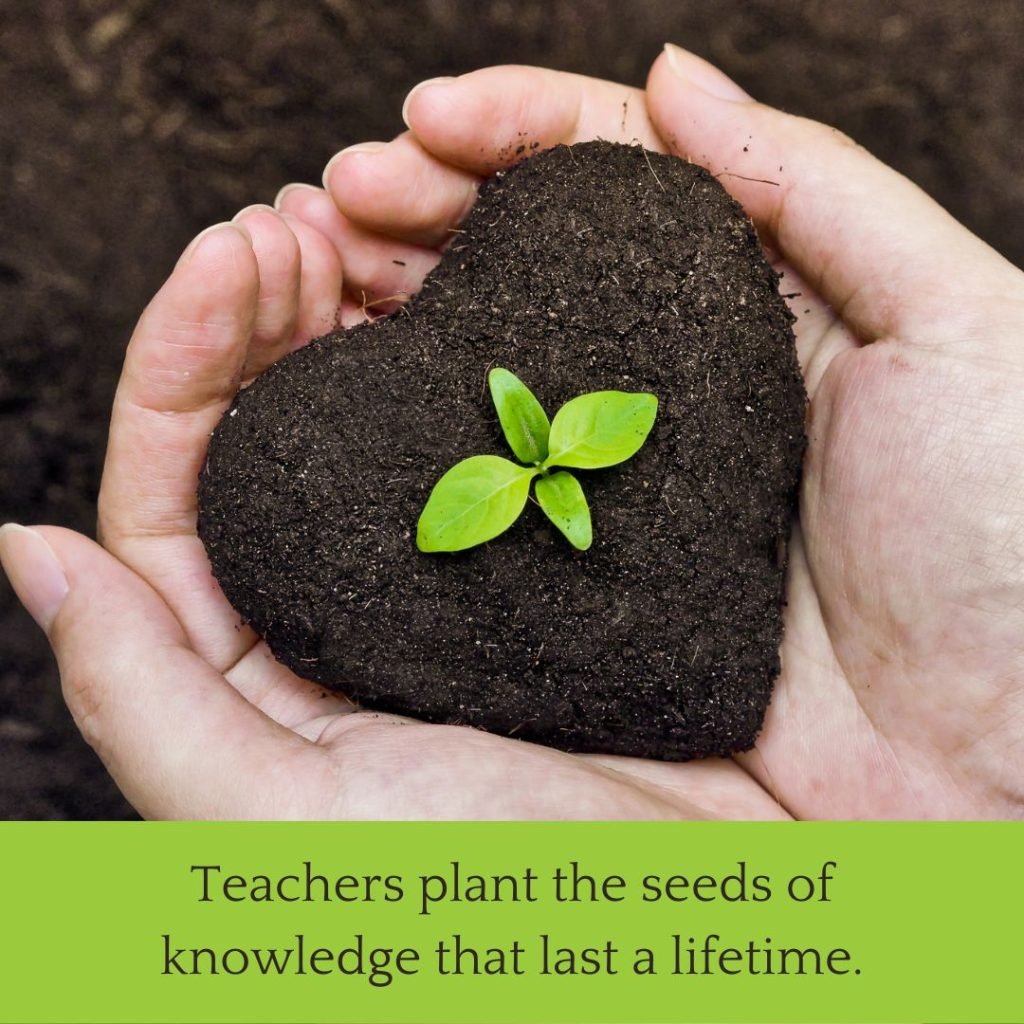 Teachers plant the seeds of knowledge that last a lifetime teacher appreciation quote. 