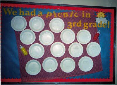 We had a picnic in 3rd grade spring bulletin board classroom decorations